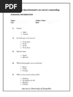 Download  Research Questionnaire on Career Counceling by Aamir Raza SN26139746 doc pdf