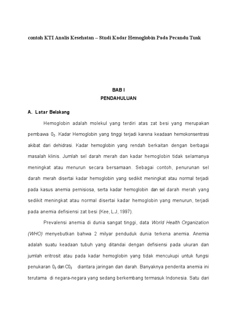 Contoh Kti Analis Kesehatan