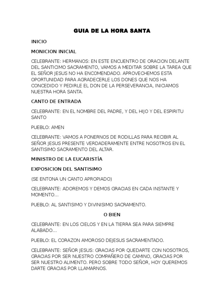 Guía Práctica para la Hora Santa | PDF