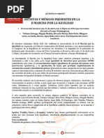 Nota de Prensa - II Marcha Por La Igualdad