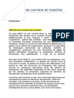 Gestion de Carrière Et Mobilité