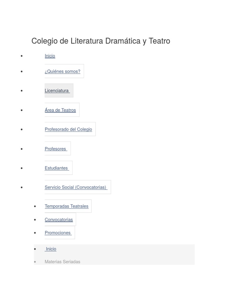 Colegio de Literatura Dramática y Teatro | PDF | Diseño | Teatro