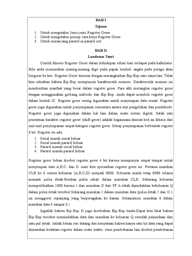Jenis dan Prinsip Register Geser | PDF | Metode & Bahan Ajar | Komputer