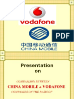 Vodafone & China Mobile comparison on basis of SWOT Analysis ppt