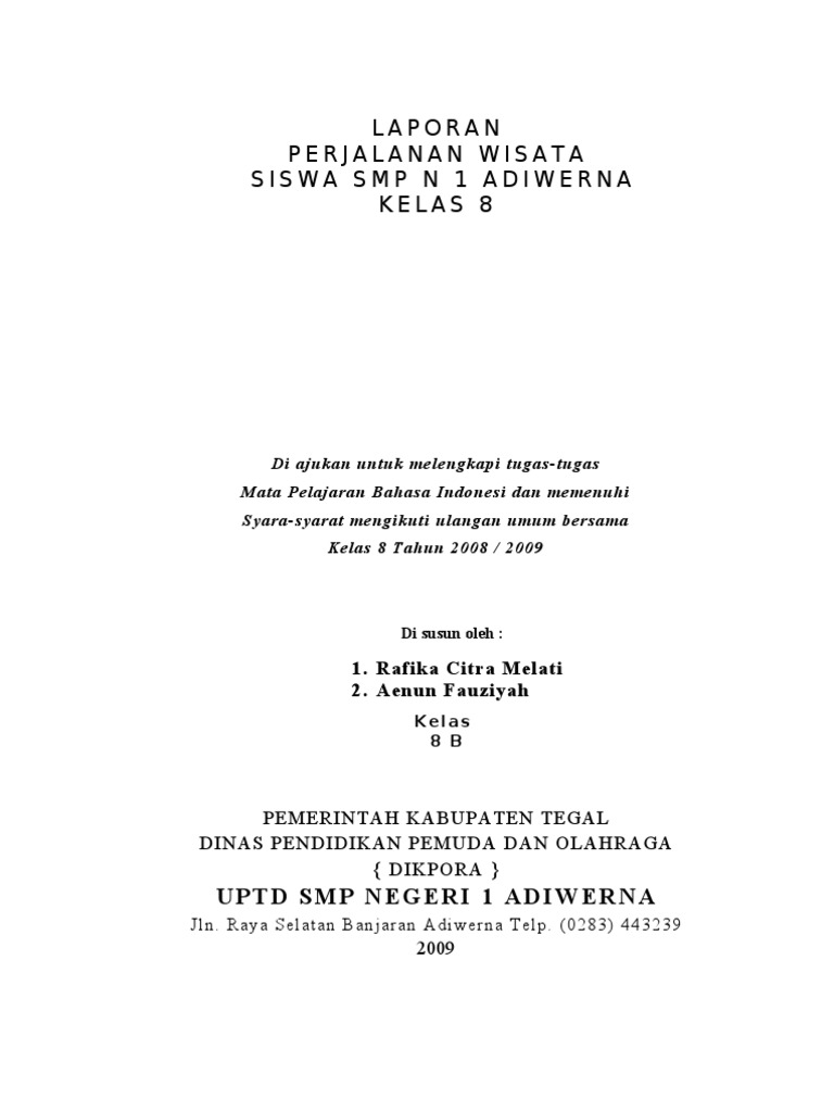 Karya Tulis Smp N 1 Adiwerna