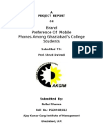 17210522 a Project Report on Brand Preference of Mobile Phones Among Ghaziabad Students Bulbul