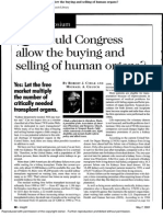 Should Congress Allow The Buying of Human Organs YES and NO