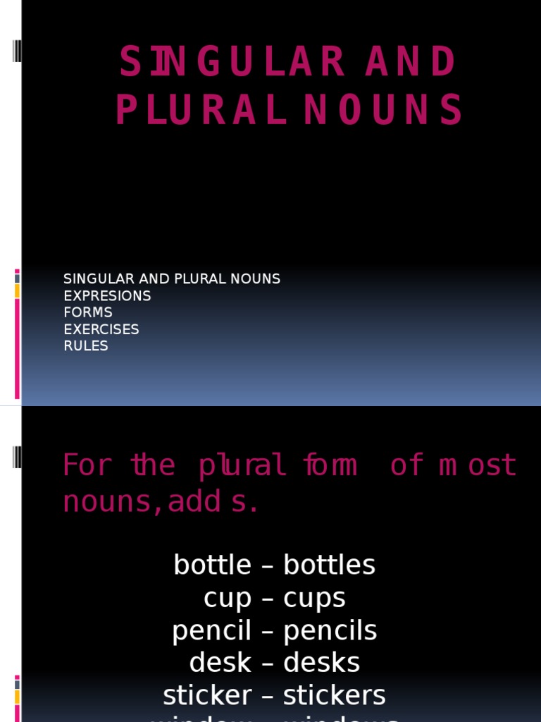 Singular and Plural Nouns Guide | PDF