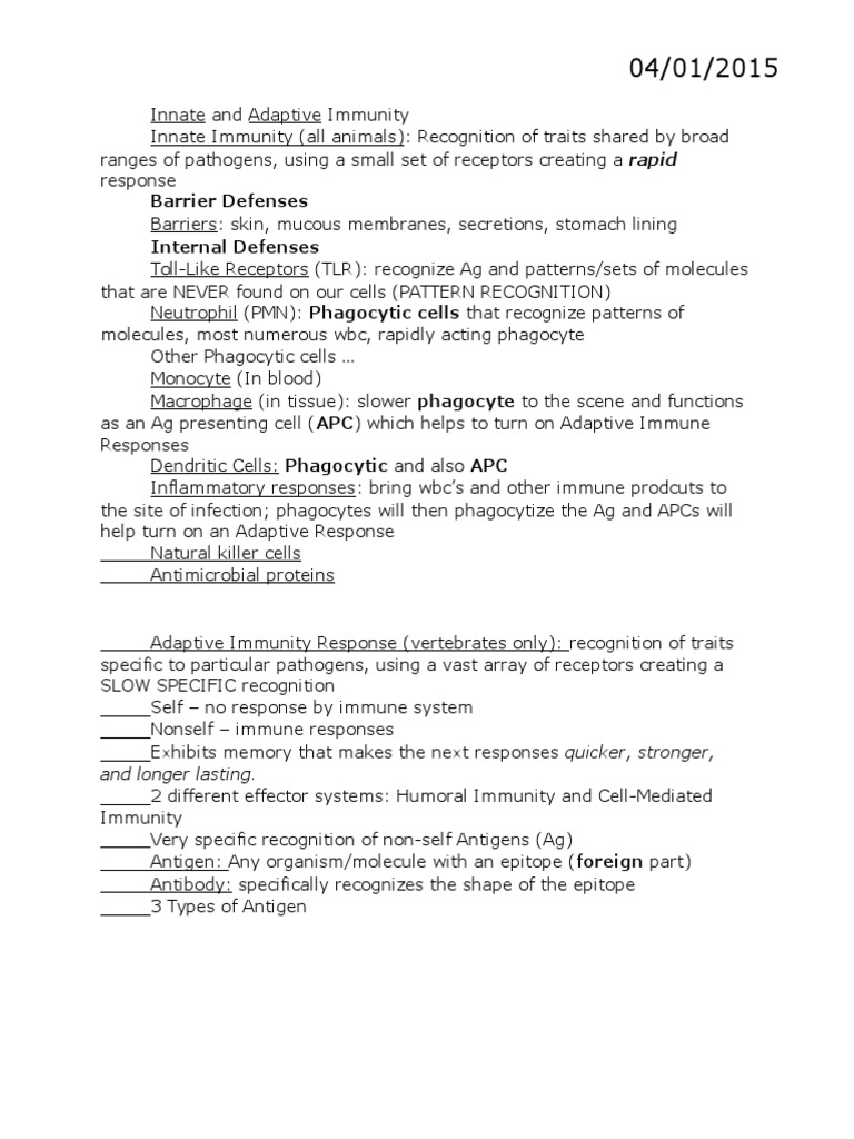 Understanding Innate and Adaptive Immunity | PDF | Adaptive Immune ...