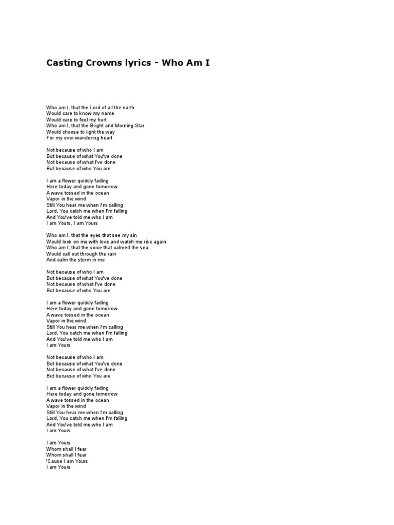 Casting Crowns Lyrics