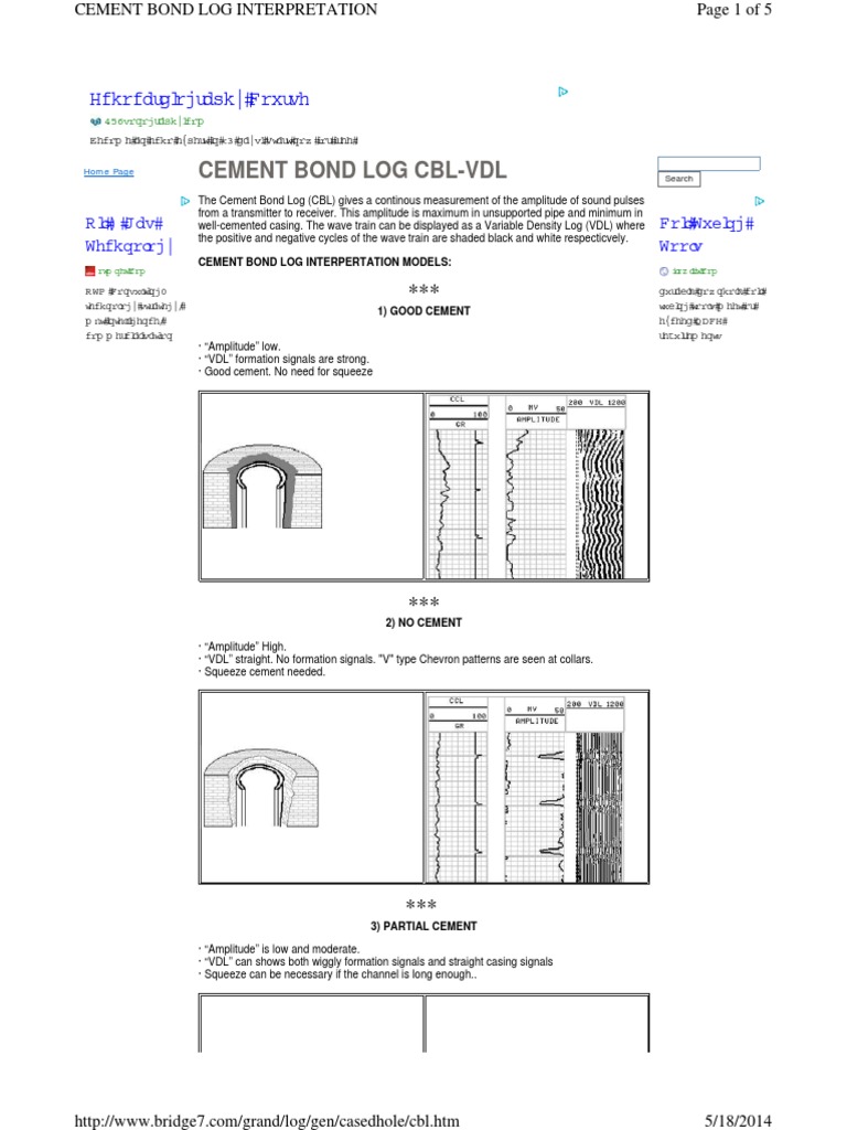 Cement Bond Log Interpretation Guide | PDF | Home & Garden | Technology ...