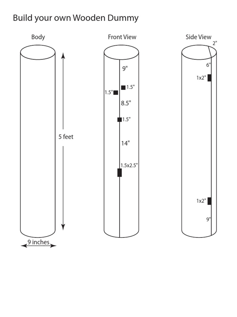 DIY Wing Chun Wooden Dummy Guide | PDF | Angle | Teaching Mathematics