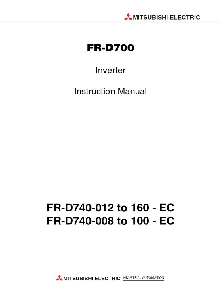 d700 Instruction Manual (Mitsubishi Electric) | PDF | Power Inverter