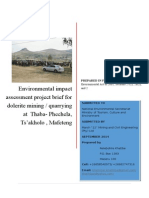Environmental Impact Assessment Project Brief For Dolerite Mining Intro