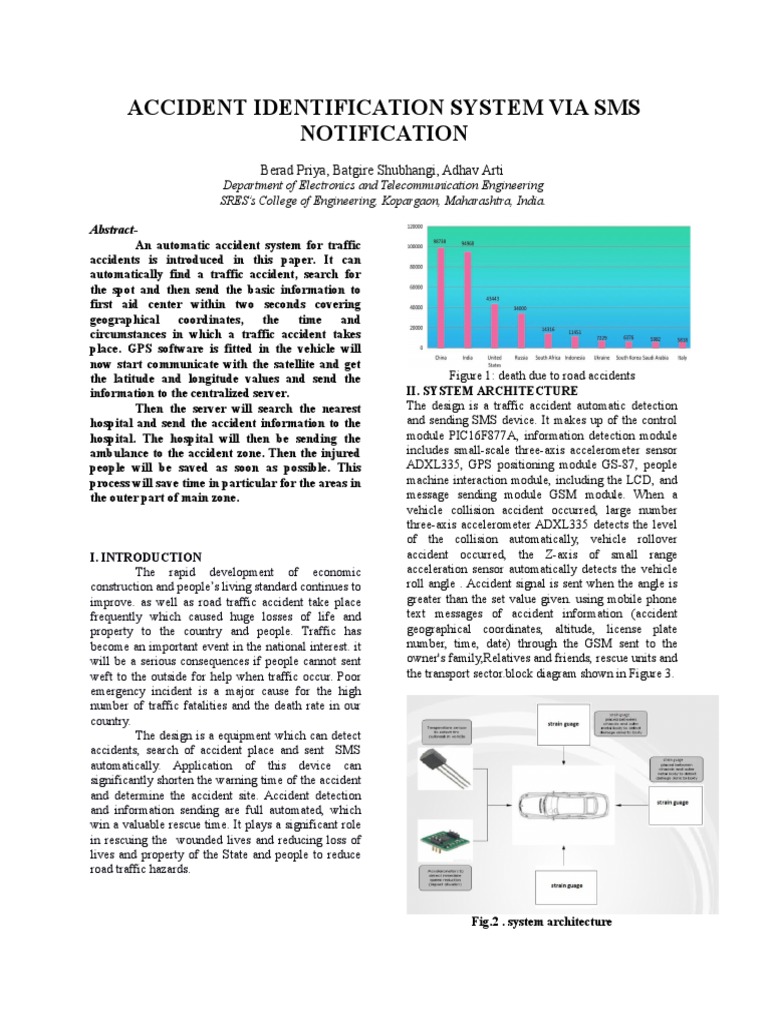 Ieee Accident Identification System via Sms Notification Traffic