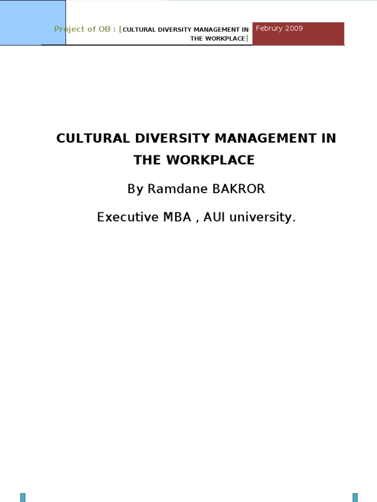 Cultural Diversity Management in the Workplace | PDF | Diversity ...
