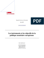 Les Instruments Et Les Objectifs de La Politique Monétaire Européenne