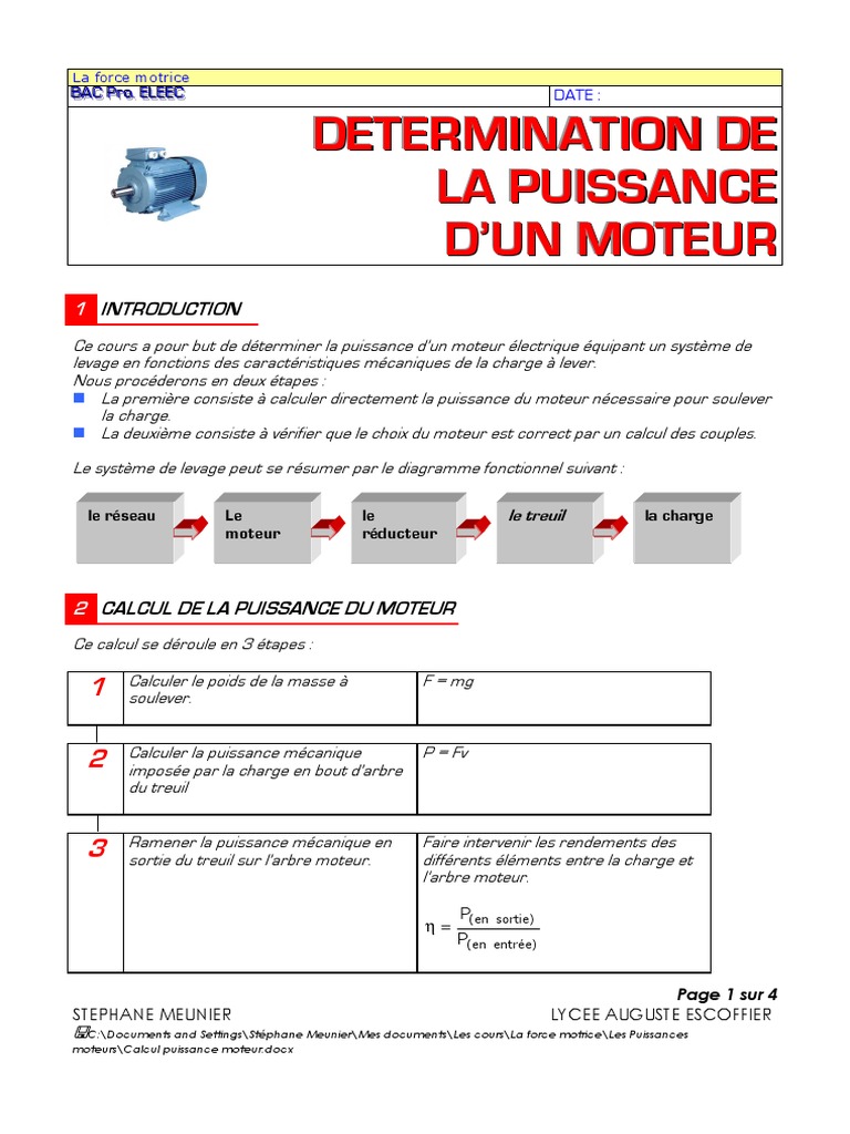 Comment Calculer Le Condensateur D Un Moteur Calcul Puissance Moteur | Puissance (physique) | Transmission automatique