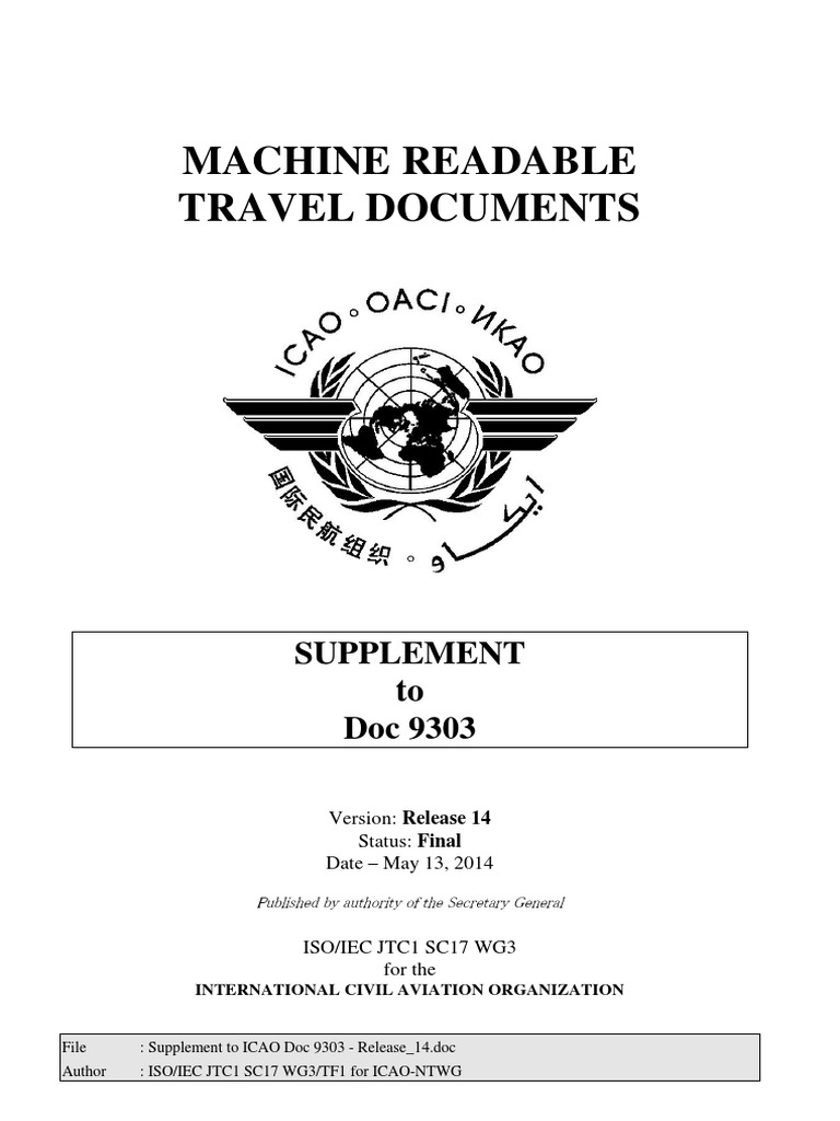Supplement To ICAO Doc 9303 - Release - 14 | PDF | Smart Card | Public ...