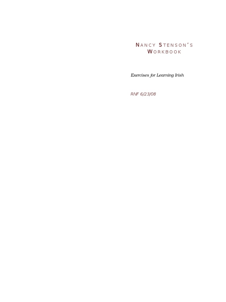 Irish Language Learning Workbook | PDF
