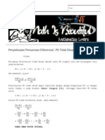 Penyelesaian Persamaan Diferensial PD Tidak Eksak (Faktor Integral) Math Is Beautiful