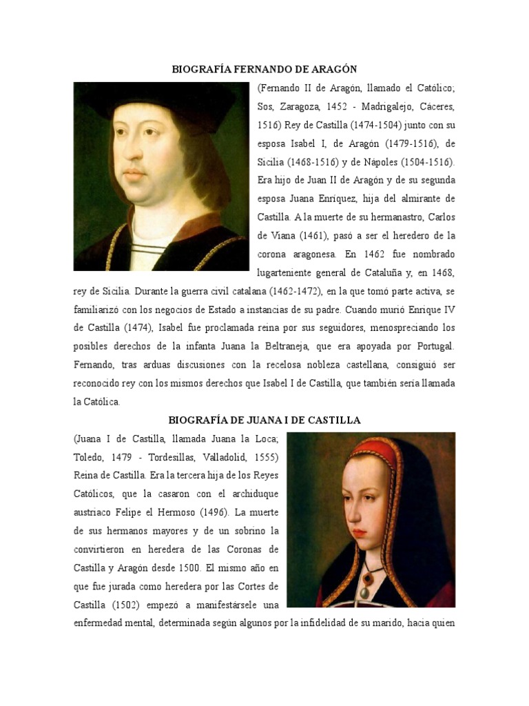 Biografía de Fernando de Aragón | PDF | Personas