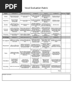 Vocal Performance Rubric