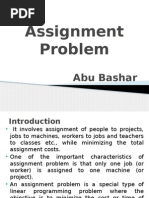 Assignment Problem: Abu Bashar