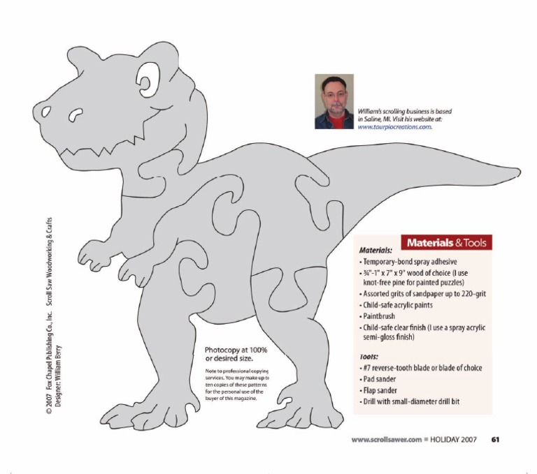 T Rex Dinosaur Pattern | PDF