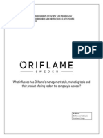 What Influence Has Oriflame's Management Style, Marketing Tools and Their Product Offering Had On The Company's Success?