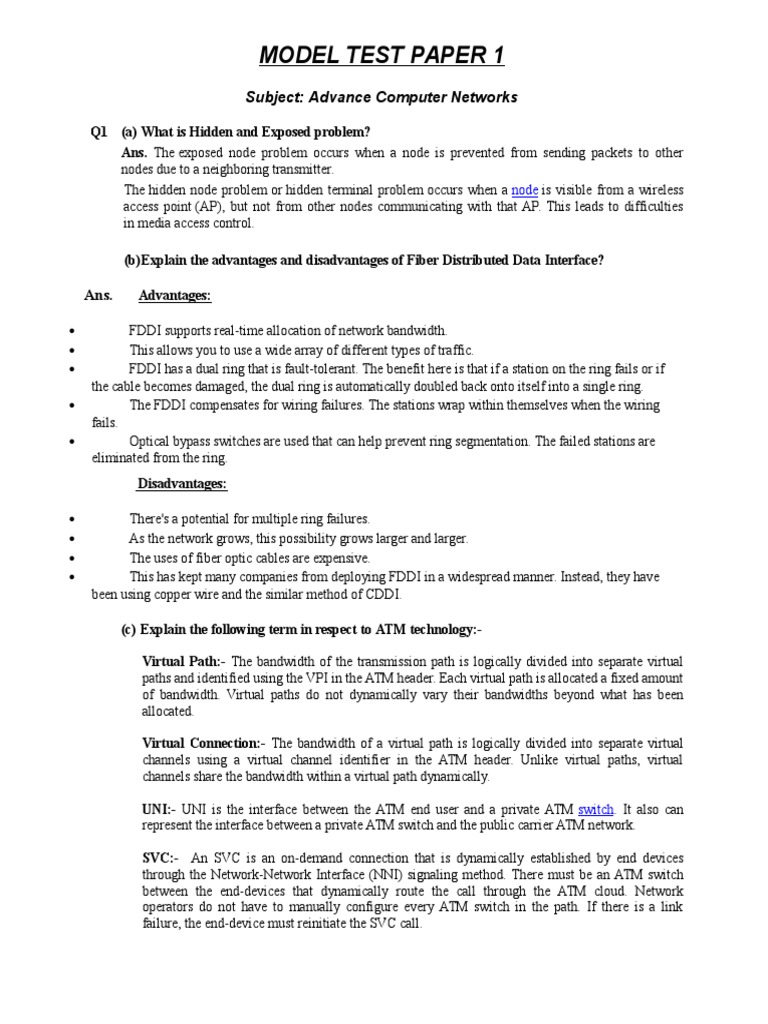 ACN Sample Paper 1 | PDF | I Pv6 | Asynchronous Transfer Mode