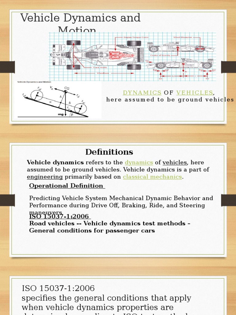 Lecture # 2 Vehicle Dynamics and Motion | PDF | Vehicles | Tire