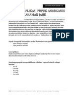 Panduan Aplikasi Pupuk Anorganik Untuk Penanaman Jahe v02