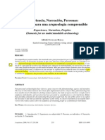 GONZÁLEZ-RUIBAL, Alfredo. Experiencia, Narración, Personas (Artigo)