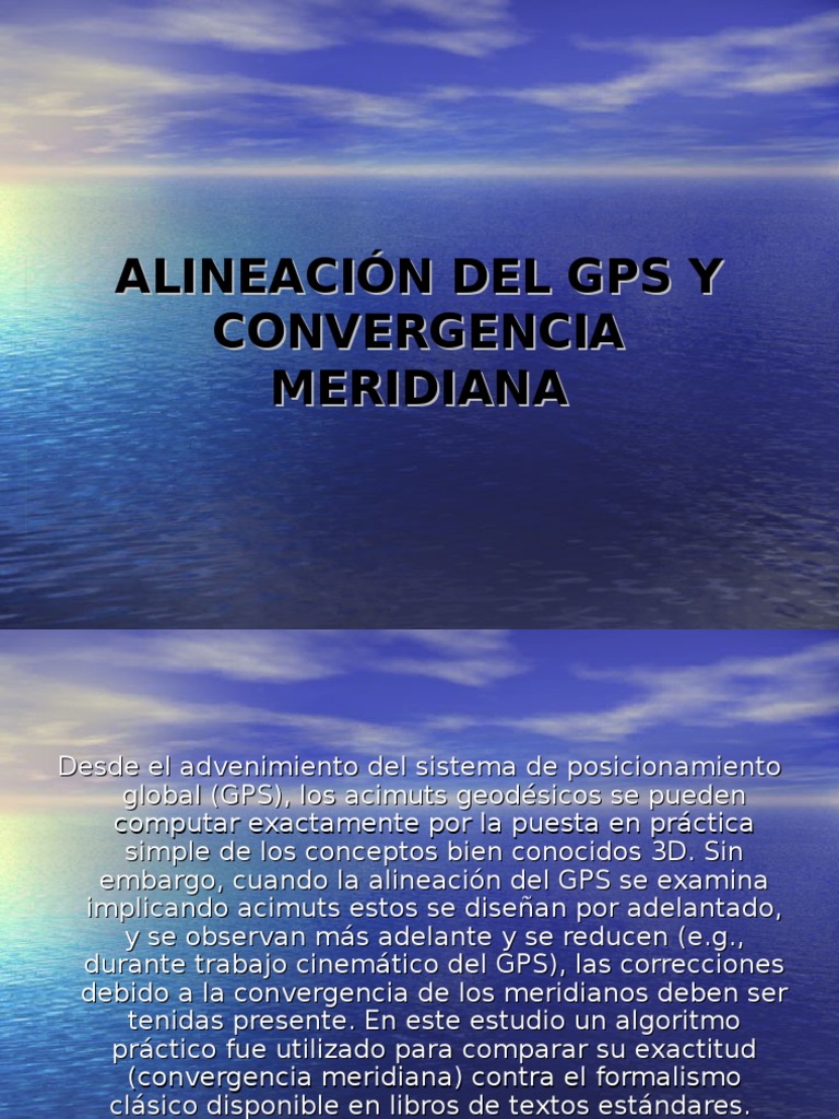 Alineación GPS y Convergencia Meridiana | PDF | Sistema de ...