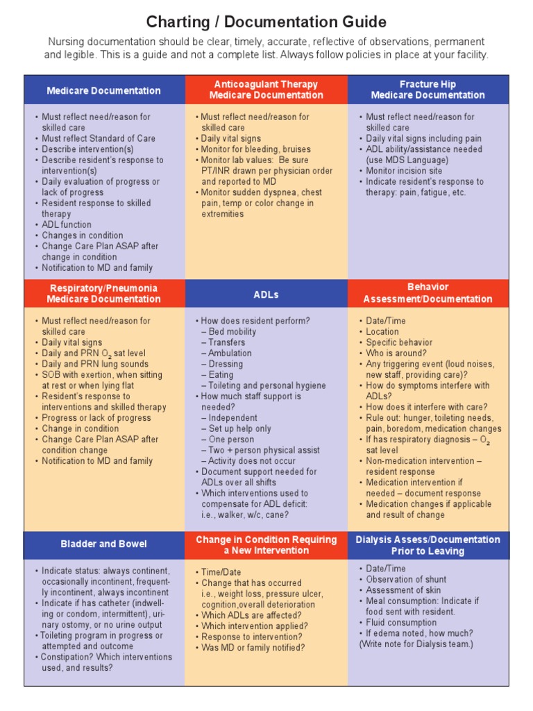 Charting Guide Pain Medicare (United States)