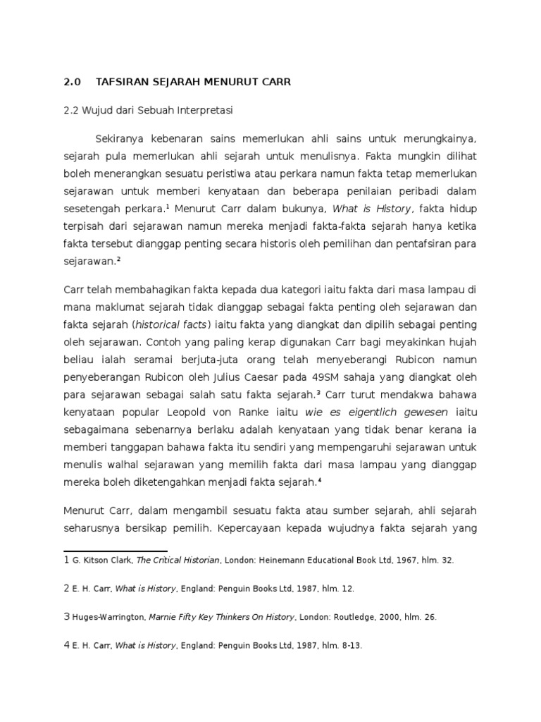 Interpretasi Sejarah Menurut E.H. Carr | PDF
