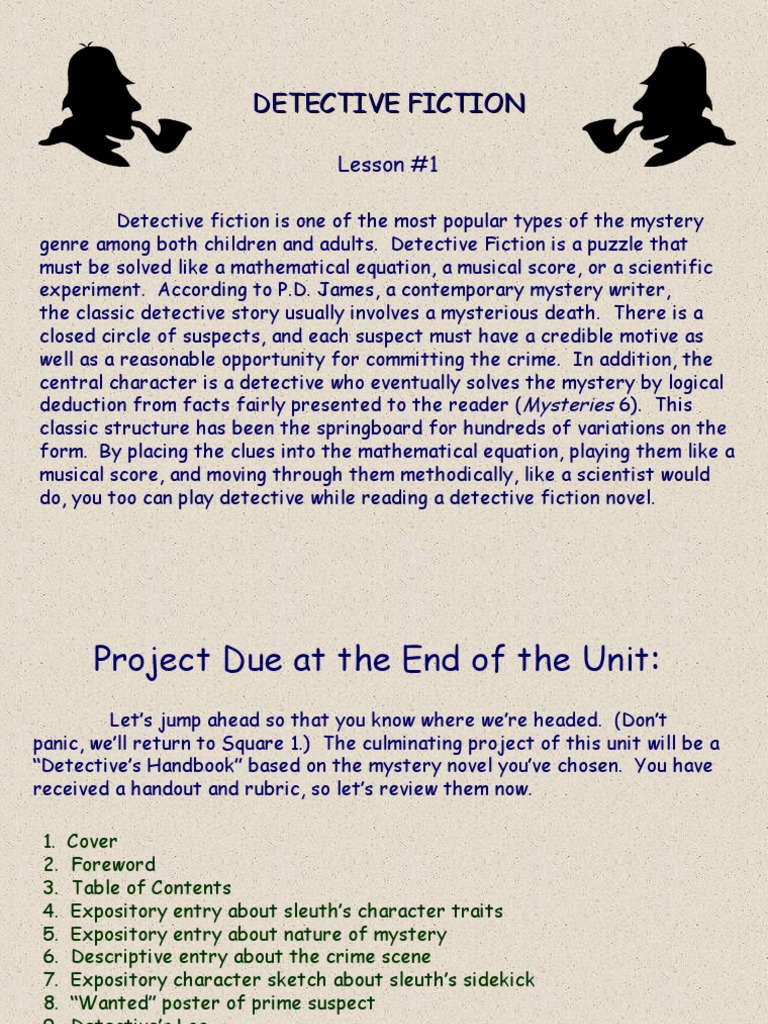 Powerpoint presentation DETECTIVE STORIES Detective Fiction Mystery