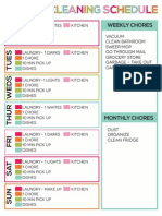 Weekly Cleaning Schedule 30 Days