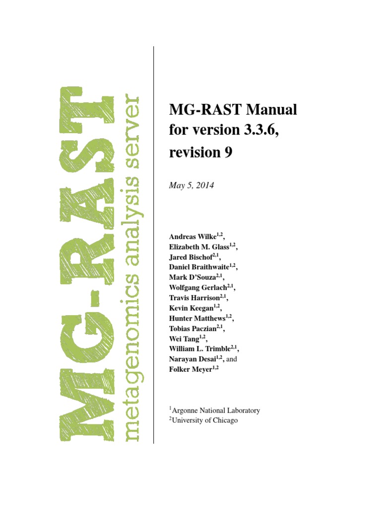 MG Rast Manual | PDF | Dna Sequencing | Genetics