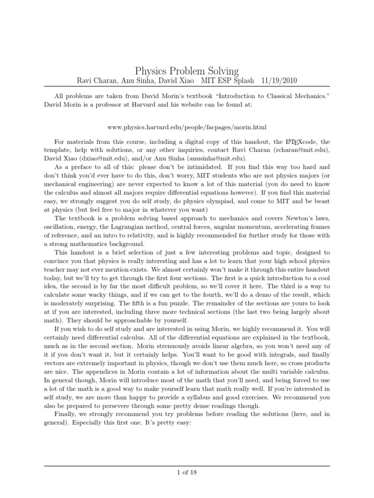 Splash Physics | PDF | Equations | Torque