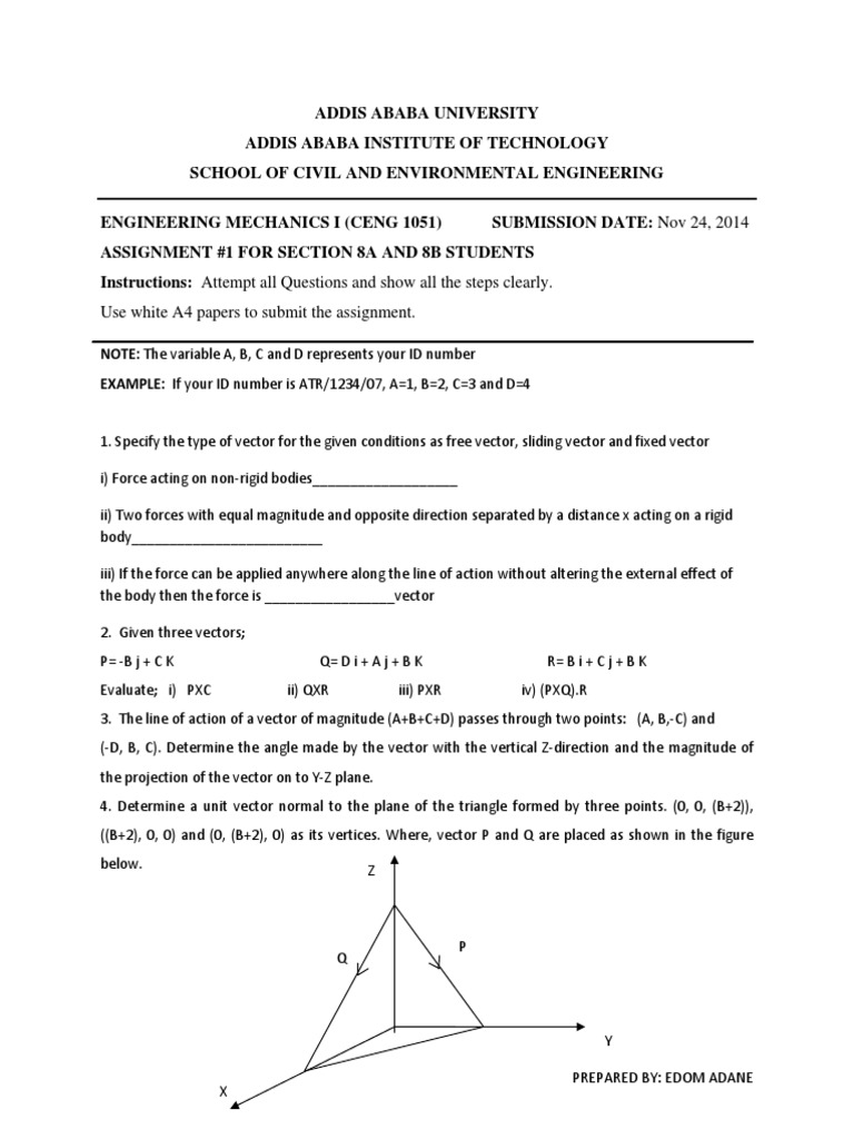 Use White A4 Papers To Submit The Assignment.: EXAMPLE: If Your ID ...