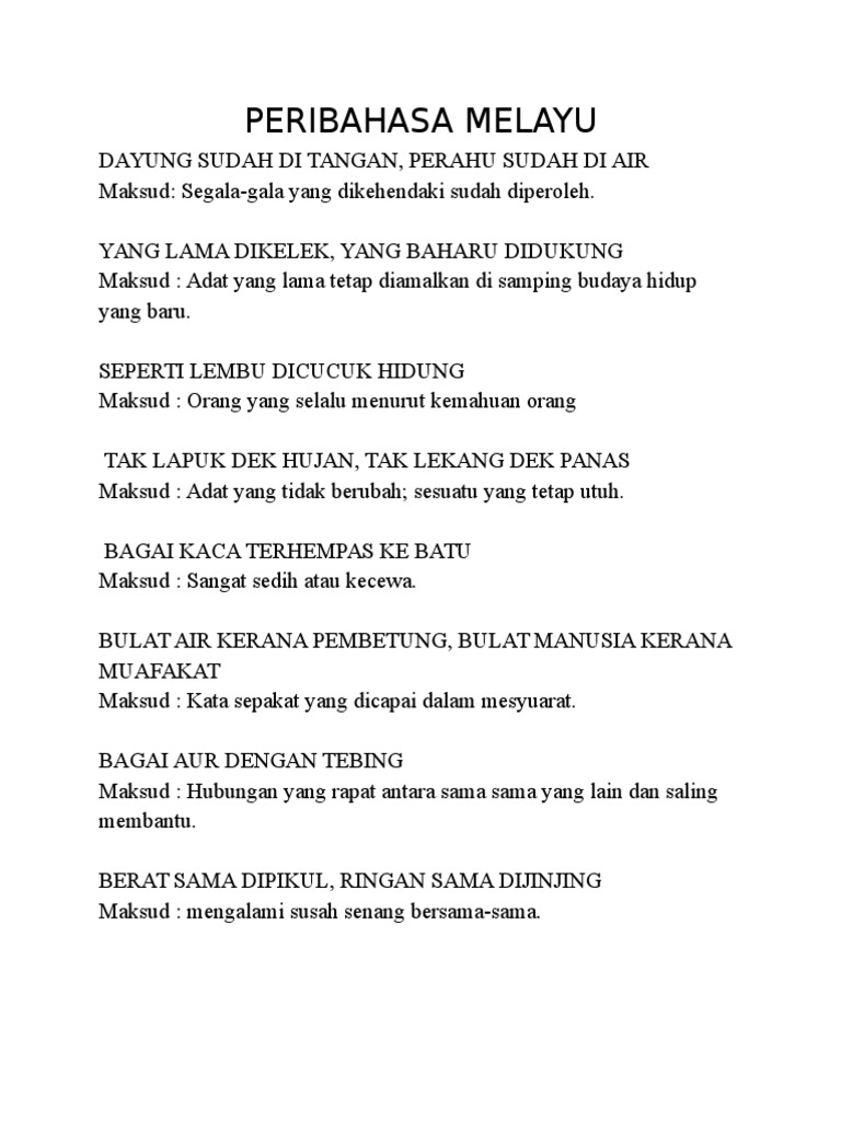 Peribahasa Melayu Pdf