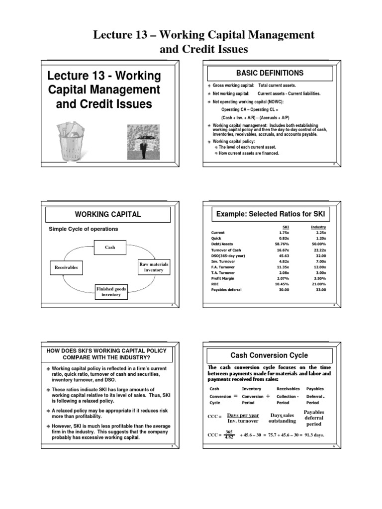 13lecture13workingcapitalmanagement PDF | PDF | Working Capital | Inventory