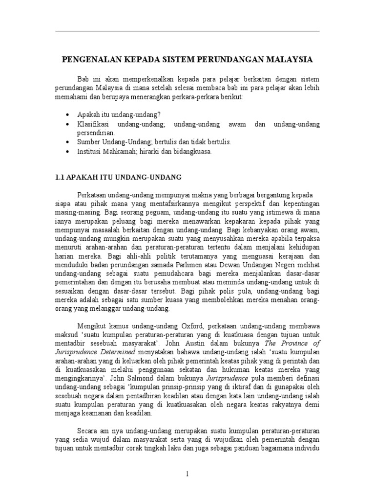 Pengenalan Kepada Sistem Perundangan Pdf