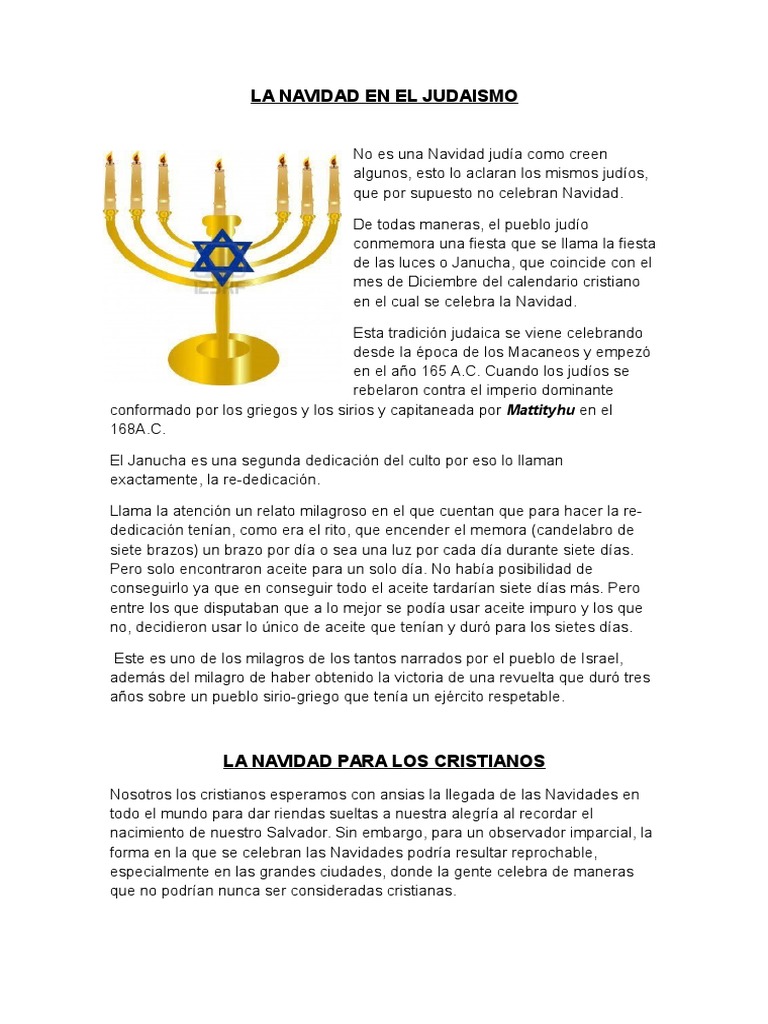 La Navidad en Las Diferentes Religiones | PDF | Navidad | Judios, image size:768x1024