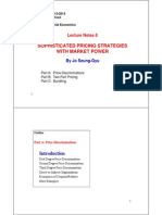 BSP1005 Lecture Notes 8 - Sophisticate Pricing Strategies With Market Power