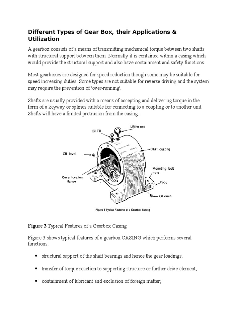 Types of Gear Box, PDF, Gear