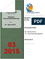 Eslarner Gemeinderatssitzungen, Mitschrift vom 07.04.2015