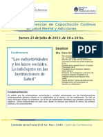 Conferencia Las Subjetividades y Los Lazos Sociales